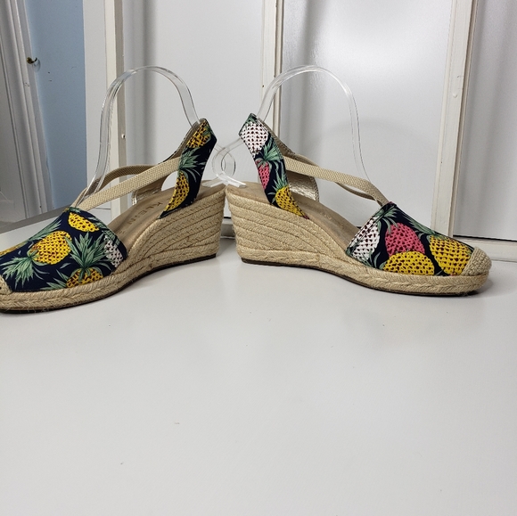 Anne Kline iflex Textile Pineapple Jute Wrapped  Wedge Slingback Espadri… - Picture 10 of 12